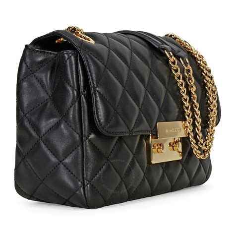 michael kors sloan small black quilted leather shoulder bag|mk sloan.